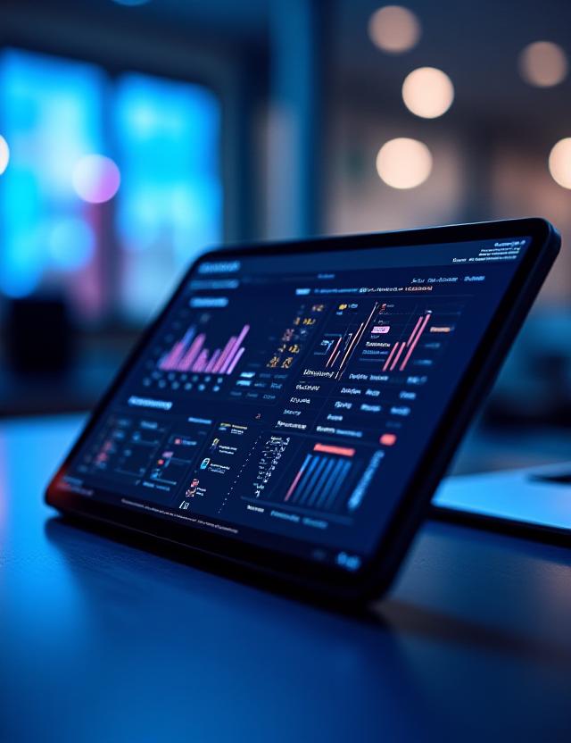 Sleek minimalist KPI dashboard interface showing financial trends